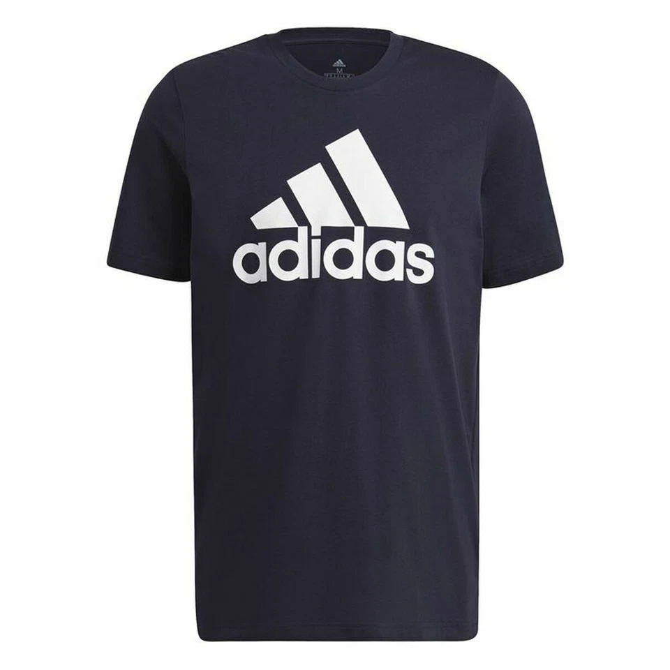 Camiseta de Manga Corta Hombre  Essentials Big Logo  Adidas Legend Ink  Azul - Imagen 3 de 4