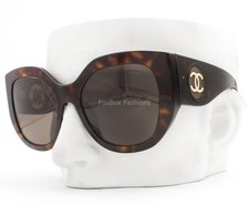 Chanel Sunglasses Dark Tortoise Brown Polarized Gold Logo ch5550A 714/83 w/case