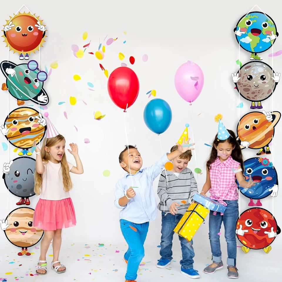 10Pcs Planets Theme Party Decor Supplies Outer Space Cardboard Cutout Door Porch - Image 4 of 4
