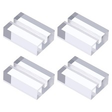 4Pcs Clear Acrylic Stand, 1.2" Square Card Holders with 1/8" Slot, 30 x 20 mm