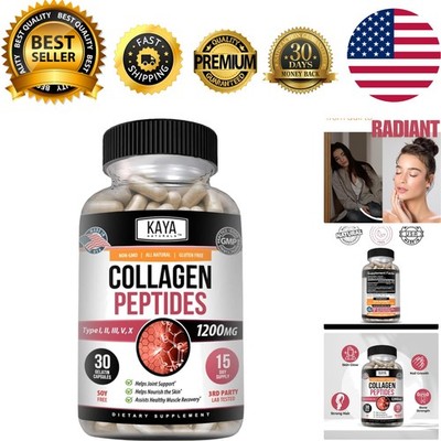 30 Count Multi-Collagen Peptides Complex Capsules - Vital for Hair, Skin & Nails