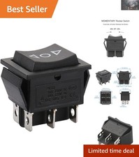 6-Pin Momentary Rocker Switch - DPDT, 16A, Snap-in for Versatile Use