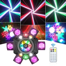 6 Arms Bee Eye Laser Moving Head Lighting DMX RGBW LED Gobo Beam Stage Light KTV