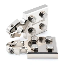 Pair ILL Customz 4 Spot Flat Lug Battery Terminal SAE Top Post Clamp