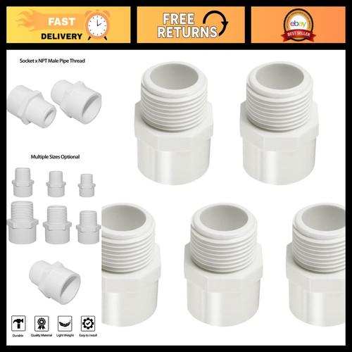 1.5" PVC Pipe Fitting Adapter Union Coupling Schedule 40 Slip Socket NPT Male -