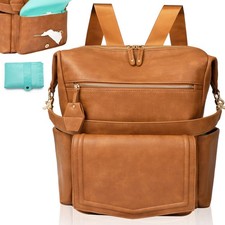Diaper Bag Backpack Leather Convertible Baby Backpack Diaper Bag Hobo, Large ...