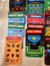 Lot Of 6 Mattel Intellivision Games And A Bunch Of Overlays For The Controllers