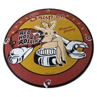 Vintage Snap-On Tools Porcelain Sign - Auto Wrench Gas Service Garage Shop Sign