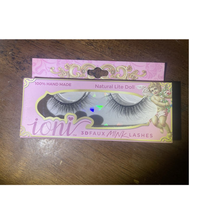 Ioni 3D Faux Mink Strip Lashes Handmade Natural Long Black Natural Lite Doll