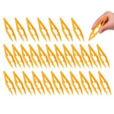 4-calowa pęseta pierwszej pomocy, 30 sztuk plastikowych pęsety rzemieślnicze z koralikami, żółta