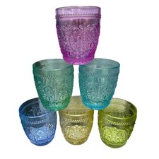 Set 6 Bicchieri Colorati Da 380ml In Vetro Per Acqua E Vino Bicchiere Colorato