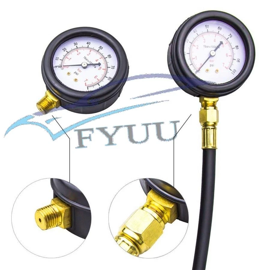 Universal Car 0-100PSI Fuel Injection Pump Pressure Injector Test Pressure Gauge - Image 3 of 4