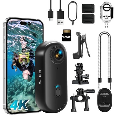 WiFi Action Cam 4K 30M Wasserdicht Action Sport Kamera mit 128GB Micro Sd Karte