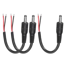 3-PCS 3.5mm x 1.35mm Male Barrel Plug Connector DC Power Pigtails Cable 10cm