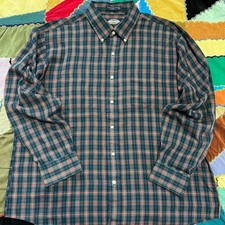 Vintage Towncraft Red/Navy/Green Button Up Long Sleeve Shirt XL
