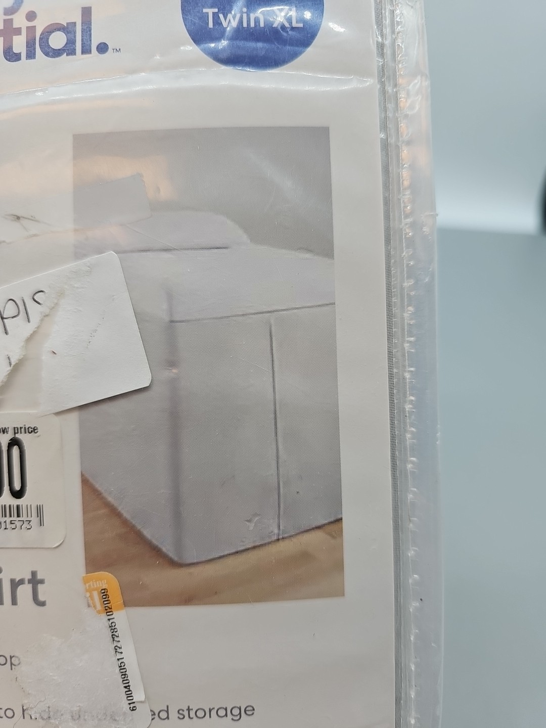 Simply Essential Twin / Twin XL Tailored Bedskirt Lunar Rock Gray 36" Drop