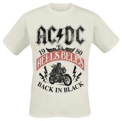 ACDC T-Shirt Herren Hells Bells 1980 beige Band-Merch, Bands