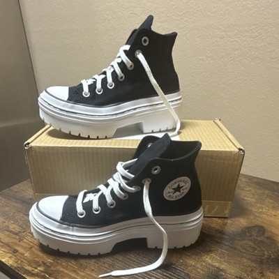 Converse Chuck Taylor Lugged Platform High Top Black White NEW Sz 3 A12848C