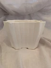 White McCoy ceramic fluted planter art deco mid century modern boxy
