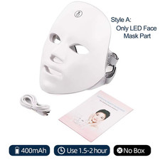 7 Colors Led Facial Mask with Neck Red Light Therapy Mask for Skin Tightening Li