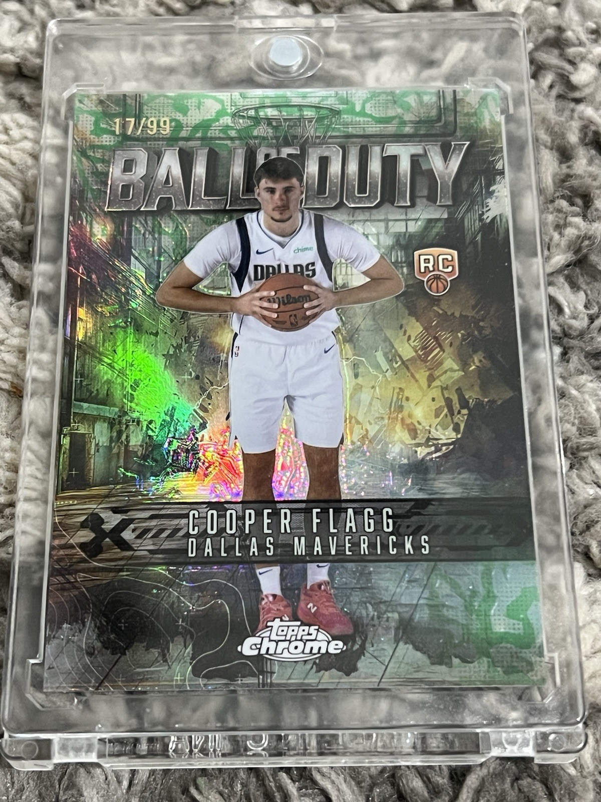 2025-25 Topps Chrome NBA Cooper Flagg Ball Of Duty Refractor Green /99