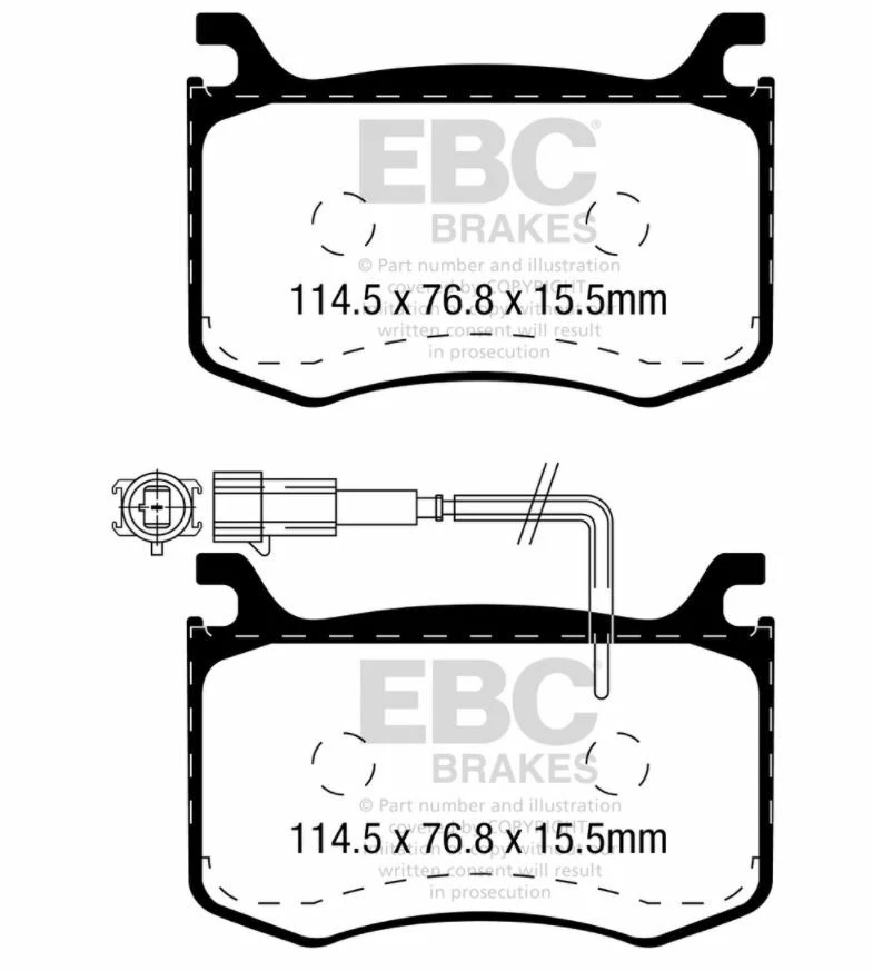 Pastiglie Freno Anteriori EBC Yellowstuff Alfa Romeo Giulia (952) 2.2 D 2.0 TB - Immagine 3 di 4