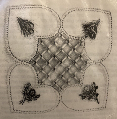 Vtg Rare Brazilian Embroidery 'Rose and Daisies' Pillow kit by Martha Lawrence