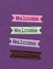 WELCOME  8 die cuts scrapbook cards