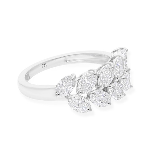 1.97 Ct Lab Grown CVD Diamond Leaf Ring Women's Day Gift for her 18k White Gold - Picture 4 of 8