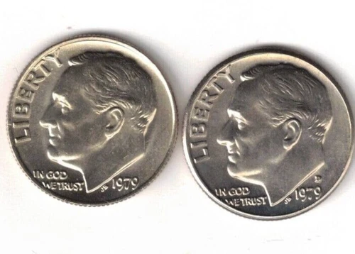 1979-D+P Brilliant Uncirculated Roosevelt Dime TWO Coins!