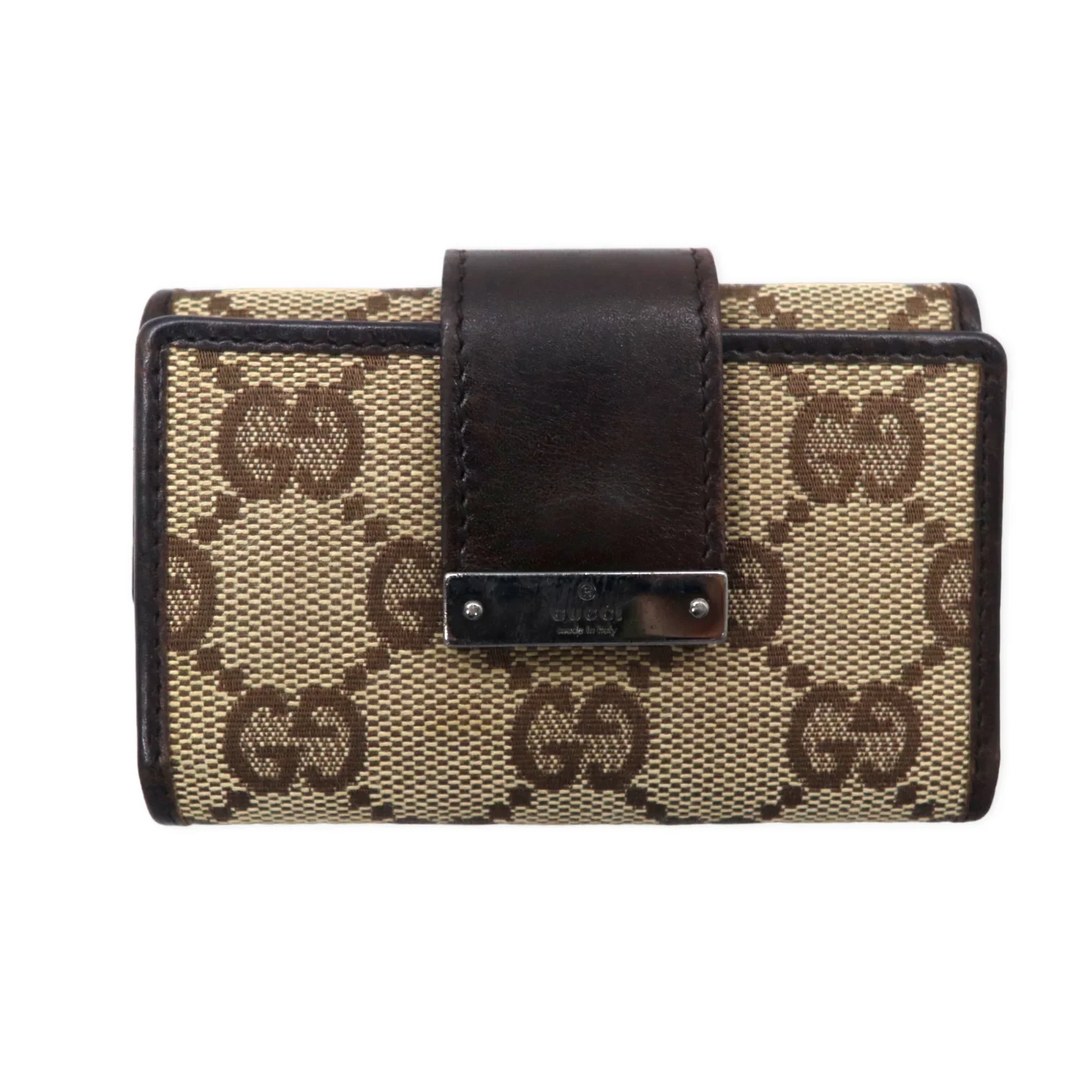 Étui à 6 clés GUCCI GG toile beige toile cuir 74212 1502 fabriqué en Italie
