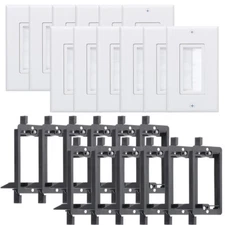 Brush Wall Plate with Low Voltage Mounting Bracket 12-Pack Cable Pass Through