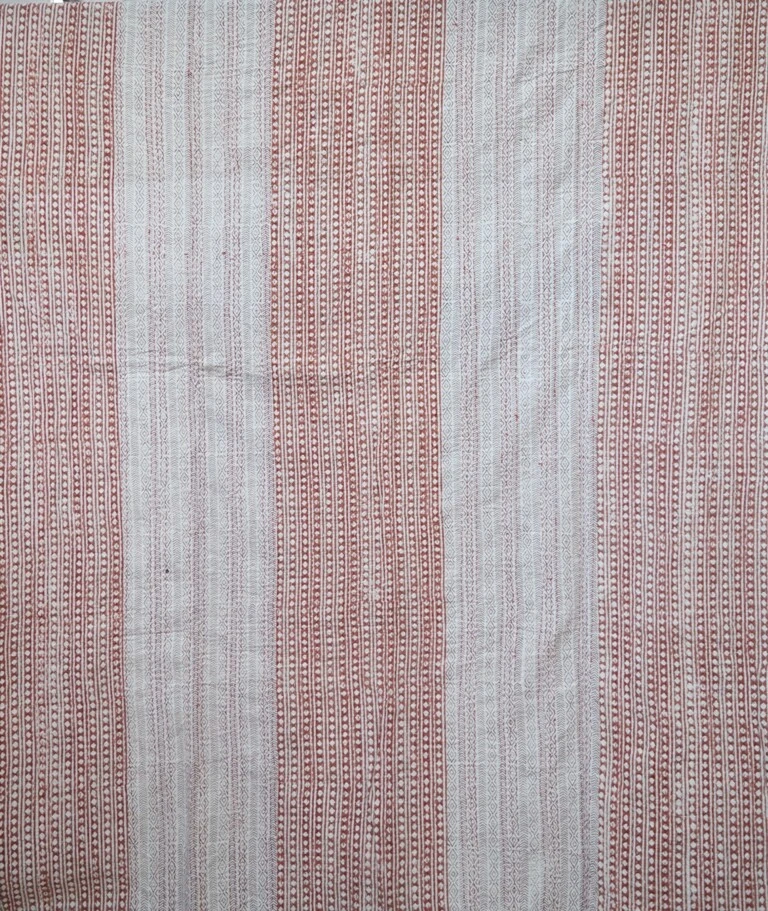 Indian Handmade Cotton Kantha Quilt Polka Dot Print Bedspread Blanket Throw  - Image 3 of 4