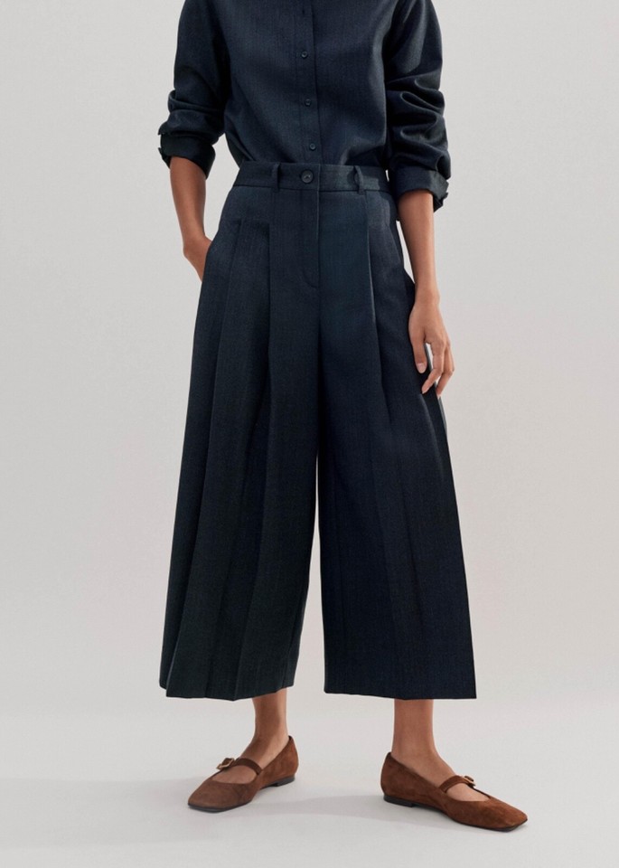 ME+EM PLEATED MELANGE TWILL CULOTTES SIZE UK 8 eBay