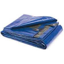 TELO TELONE OCCHIELLATO CON RINFORZO PESANTE IMPERMEABILE IN PE 280GR/MQ BLU