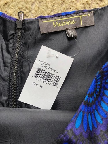 NEW Melonie T Womens Size 16 Royal Blue Short Dress Black Lace Prom Homecoming - Picture 9 of 9