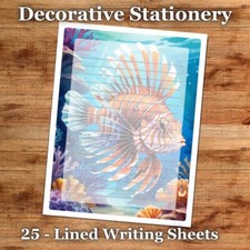 25 Sheets Decorative Paper Letter Writing Paper Color Stationery - Sea Life 010