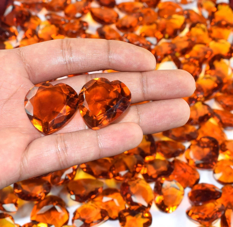 Lote de piedras preciosas de citrino amarillo dorado corazón 1000 quilates/13 piezas certificadas Foto 2 de 4