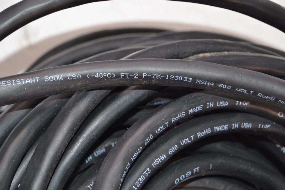 100' 14/4 c SOOW Cord Wire Carol USA Made Water Resistant 600V MSHA - Image 4 of 4