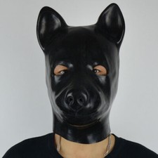 Natural latex full face headgear,dog head,comfortable to master of dressing up