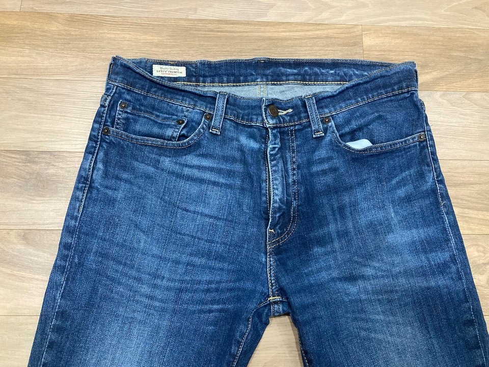 Men’s Levi’s Premium 511 Jeans Zip Fly Stretch Blue W33 L30 (See