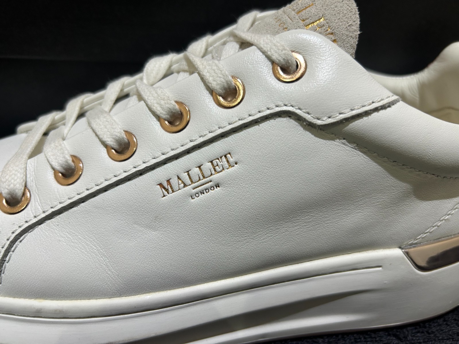 SAOLA Mallet donna bianco innesto oro rosa suola rosa uk taglia 5