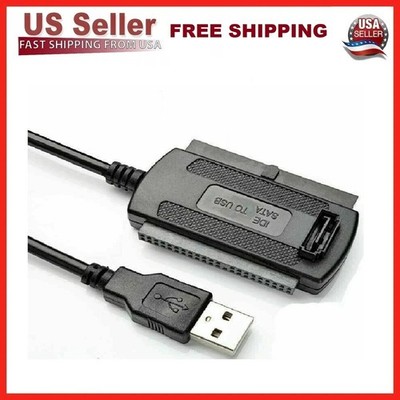 New IDE SATA to USB 2.0 Adapter Converter Cable For 2.5 3.5 Inch Hard Drive HD