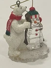 Vintage Coca-Cola Polar Bear Carving An Ice Snowman Christmas Ornament  2.5 in