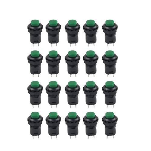 20 piezas 12 mm rosca tapa verde interruptor de botón de sujeción ENCENDIDO-APAGADO - Imagen 2 de 11