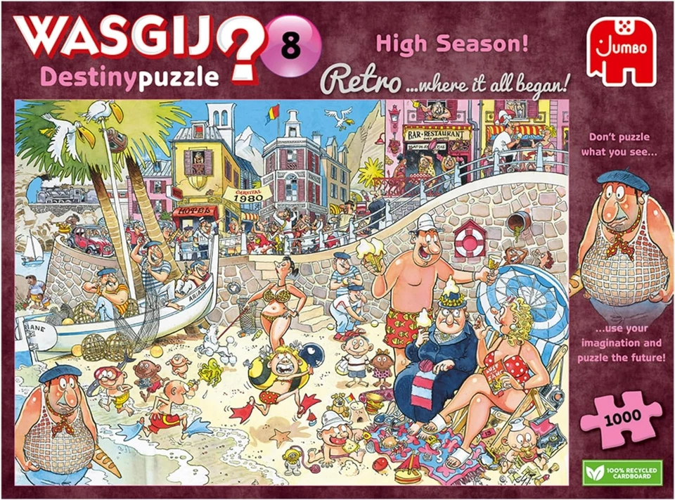 JUMBO SPIELE Jumbo 1110100329 Wasgij Retro Destiny 8 - High Season! 1000 Teile Puzzle NEU&OVP