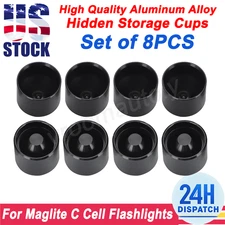 For Maglite C Cell Flashlights Black Dry Storage Hidden Storage Cups Set of 8PCS
