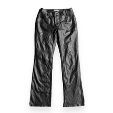 90s goth minimalist Hugo Buscati black leather straight leg pants size 10