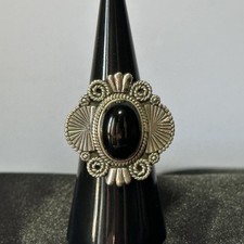 New Onyx Ring Set In 925 Sterling Silver Size 7