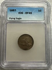 1857 1C Flying Eagle Cent ICG-EF45